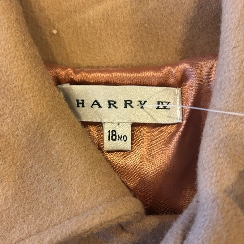 Harry IV Kids 18 Month Camel Wool Coat NWT